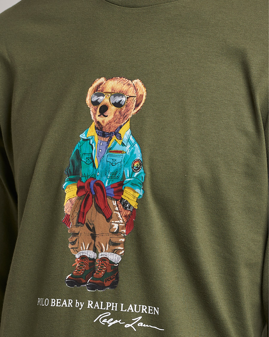 Hombres | Camisetas | Polo Ralph Lauren | Printed Bear Crew Neck Long Sleeve T-Shirt Dark Sage