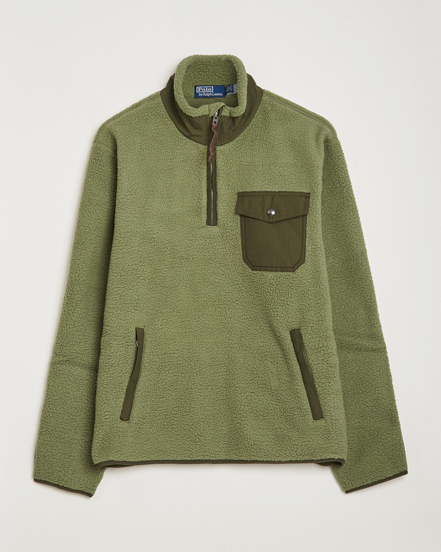 Hombres | Jerséis y prendas de punto | Polo Ralph Lauren | Curly Sherpa Half Zip Company Olive