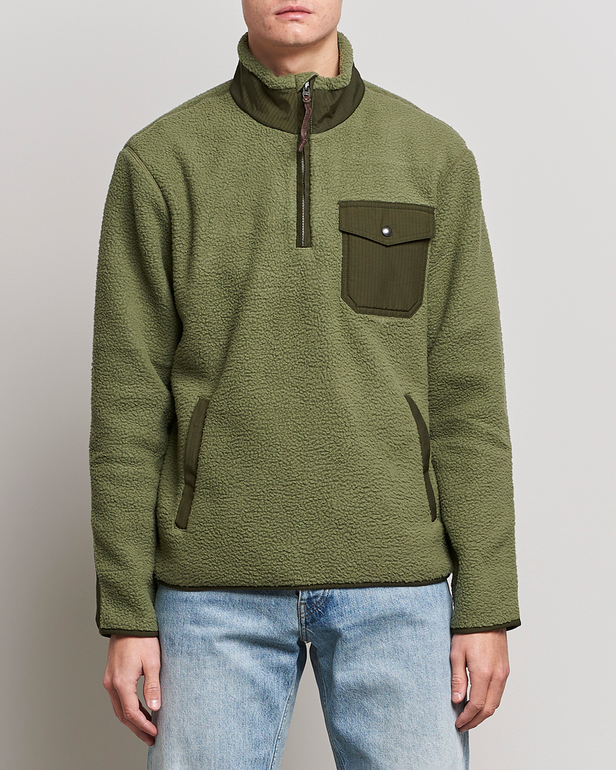 Hombres | Jerséis y prendas de punto | Polo Ralph Lauren | Curly Sherpa Half Zip Company Olive
