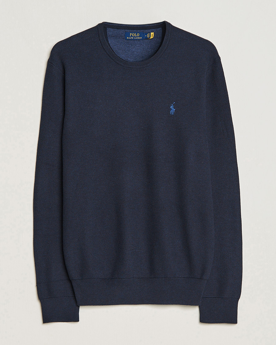Hombres | Jerséis y prendas de punto | Polo Ralph Lauren | Textured Crew Neck Sweater Navy Heather