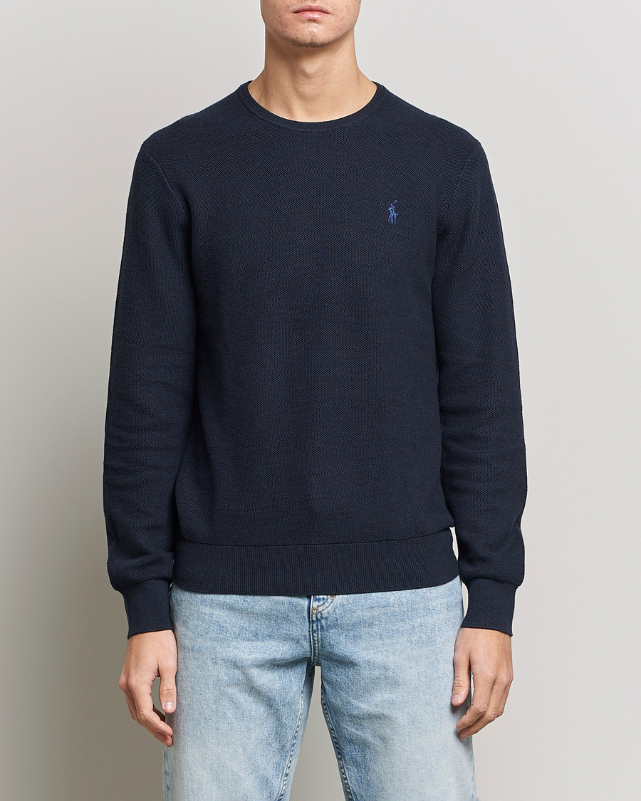 Hombres | Jerséis y prendas de punto | Polo Ralph Lauren | Textured Crew Neck Sweater Navy Heather