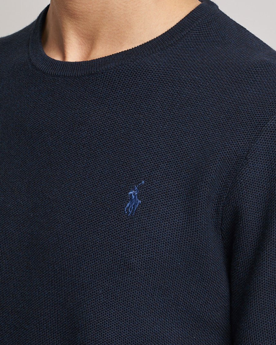 Hombres | Jerséis y prendas de punto | Polo Ralph Lauren | Textured Crew Neck Sweater Navy Heather