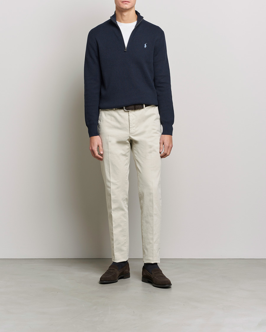 Hombres | Jerséis y prendas de punto | Polo Ralph Lauren | Textured Half Zip Navy Heather