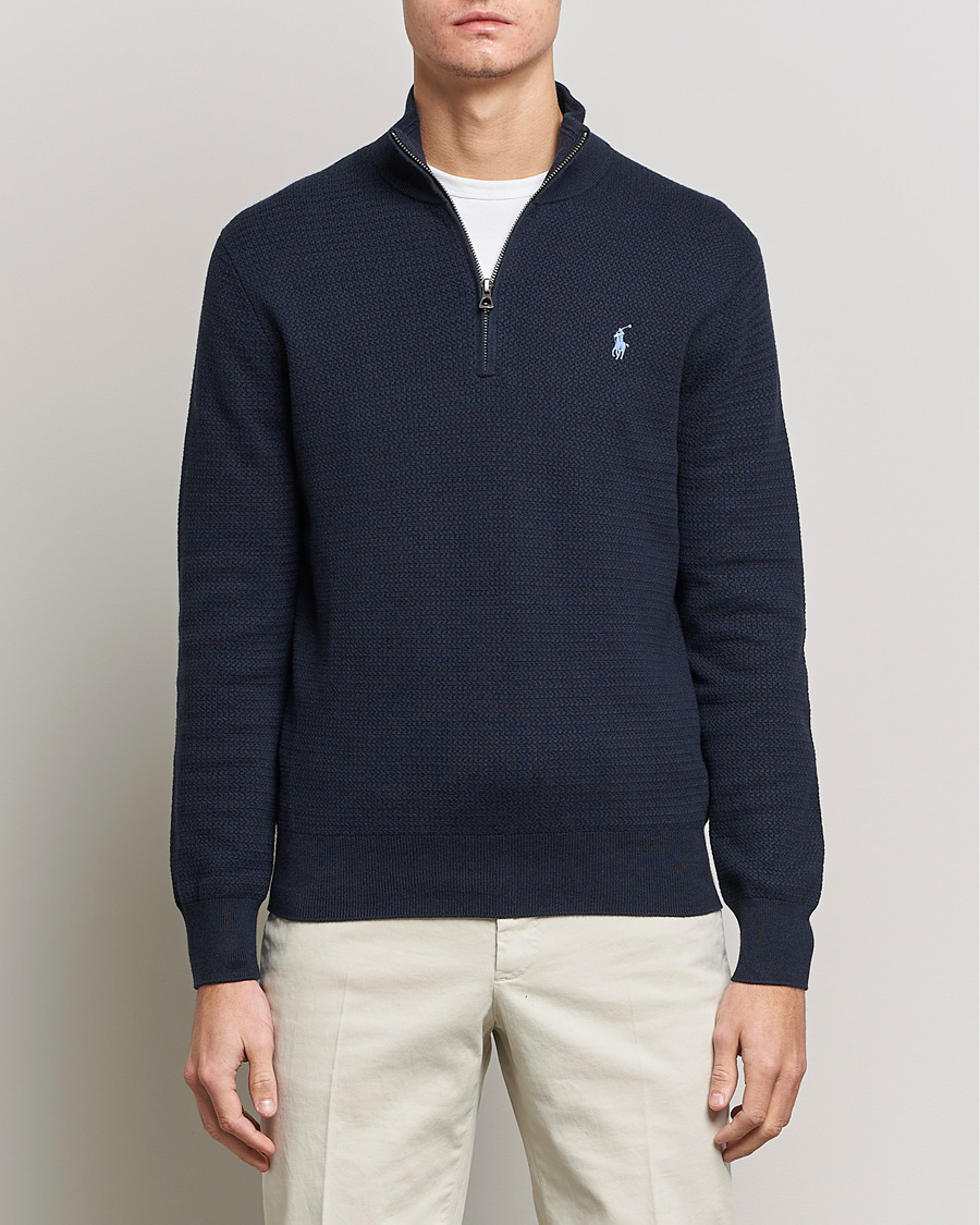 Hombres | Jerséis y prendas de punto | Polo Ralph Lauren | Textured Half Zip Navy Heather