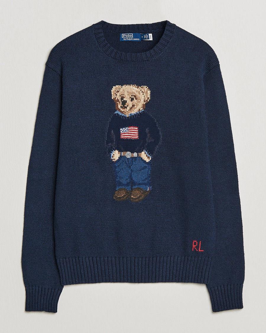 Hombres | Jerséis y prendas de punto | Polo Ralph Lauren | Flag Bear Knitted Sweater Navy