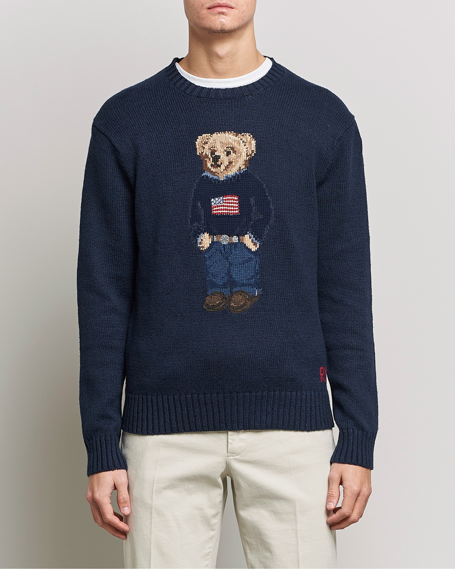 Hombres | Jerséis y prendas de punto | Polo Ralph Lauren | Flag Bear Knitted Sweater Navy