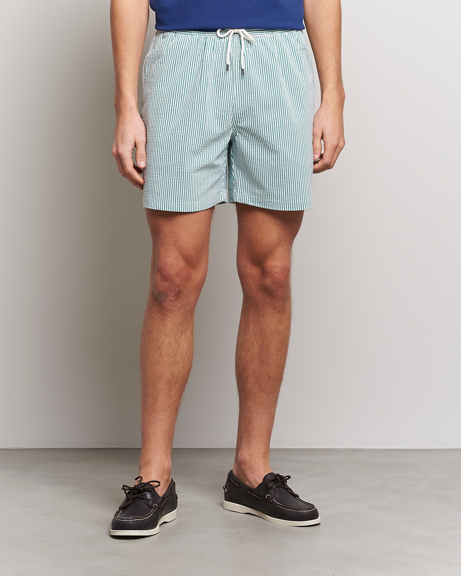 Hombres | Bañadores | Polo Ralph Lauren | Recycled Traveler Seersucker Swimshorts Green