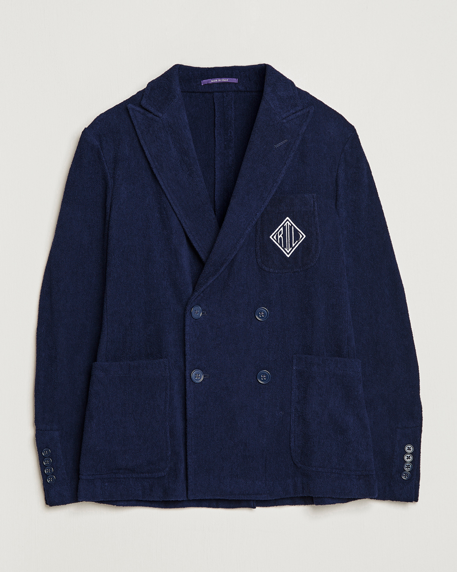 Hombres | Blazers | Ralph Lauren Purple Label | Knitted Terry Cloth Blazer Navy
