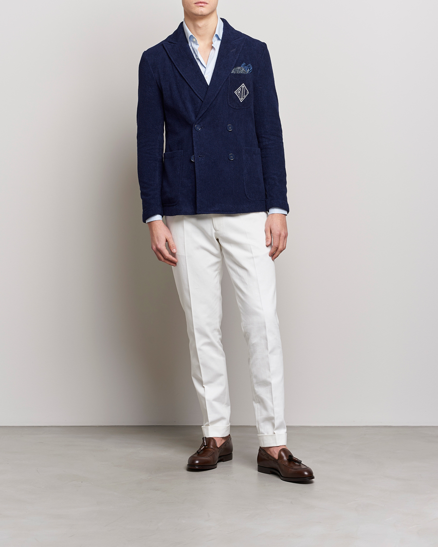 Hombres | Blazers | Ralph Lauren Purple Label | Knitted Terry Cloth Blazer Navy