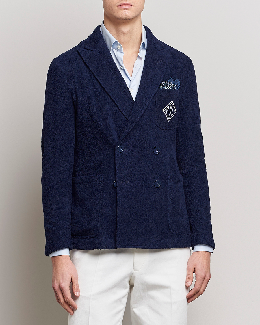 Hombres | Blazers | Ralph Lauren Purple Label | Knitted Terry Cloth Blazer Navy