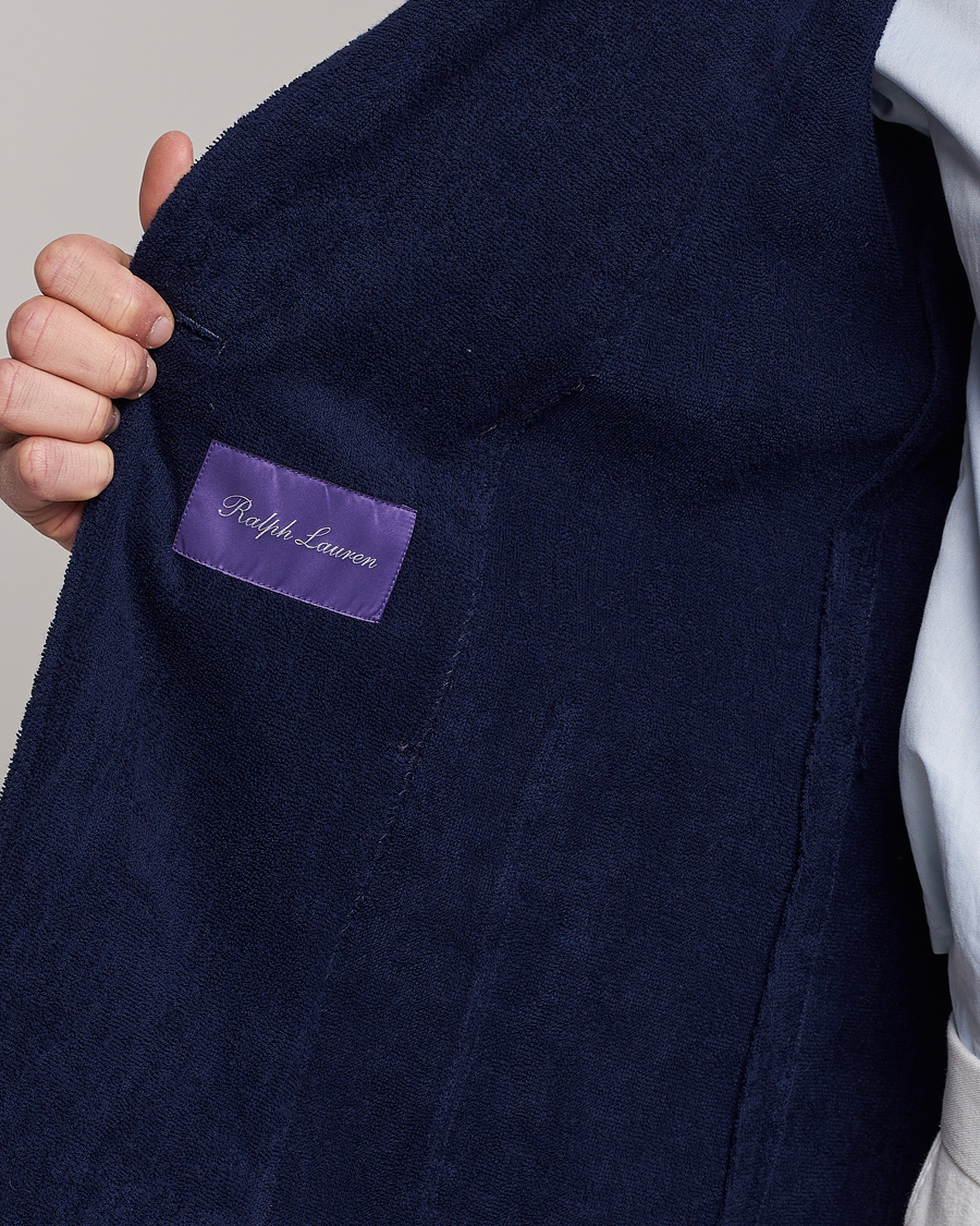 Hombres | Blazers | Ralph Lauren Purple Label | Knitted Terry Cloth Blazer Navy