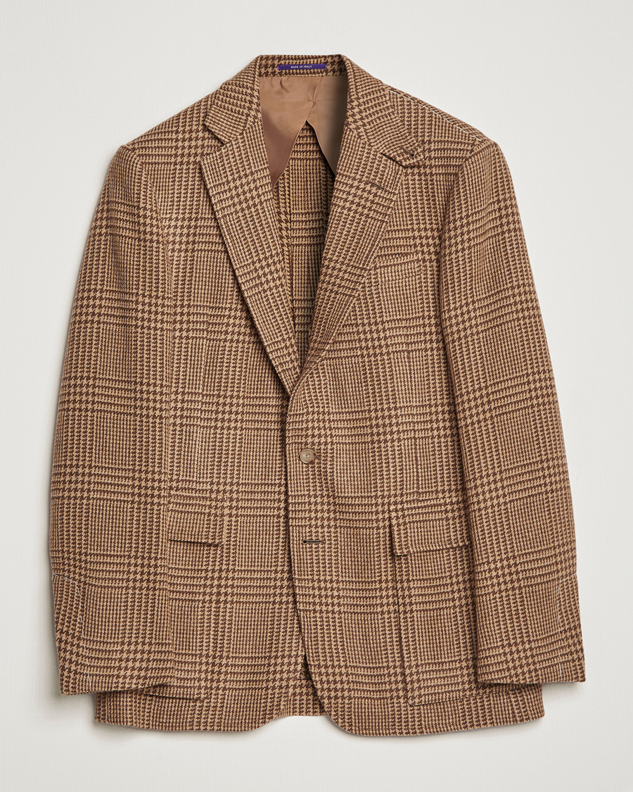 Hombres | Blazers | Ralph Lauren Purple Label | Glenplaid Sportcoat Beige/Brown