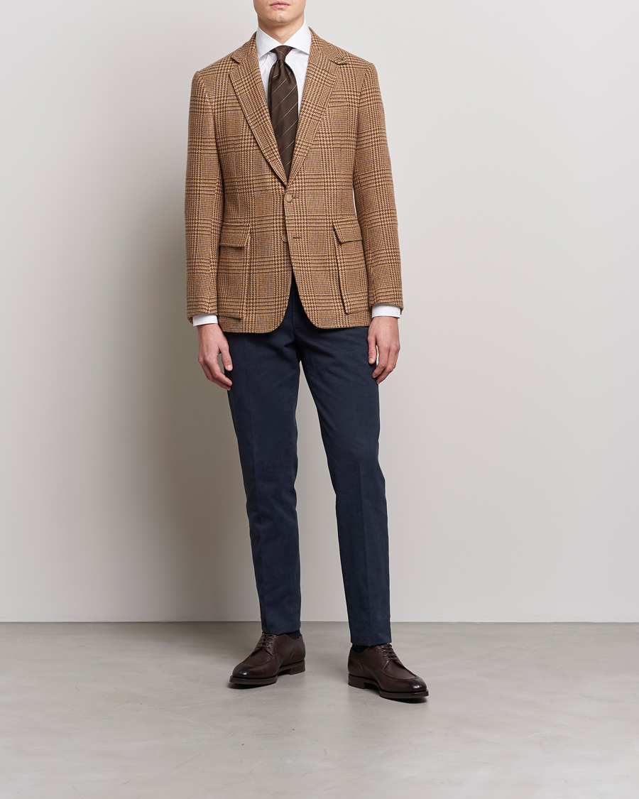 Hombres | Blazers | Ralph Lauren Purple Label | Glenplaid Sportcoat Beige/Brown