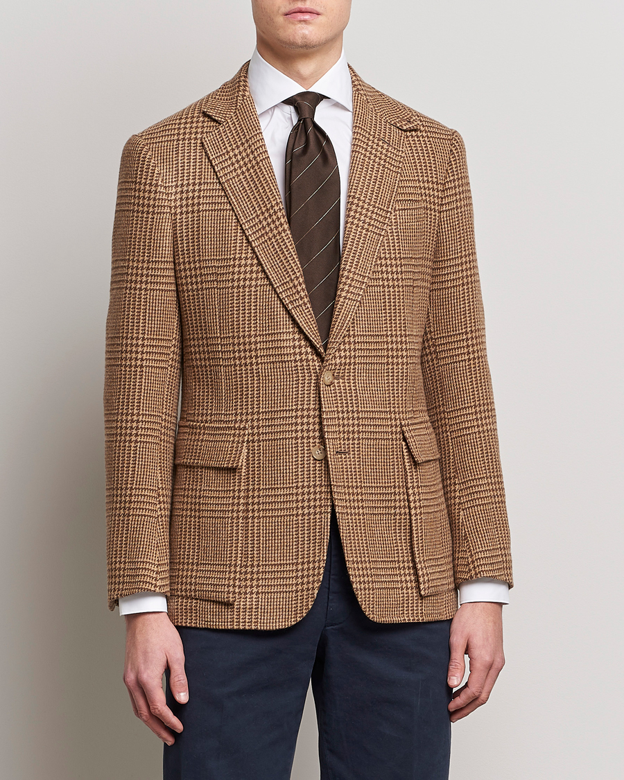 Hombres | Blazers | Ralph Lauren Purple Label | Glenplaid Sportcoat Beige/Brown