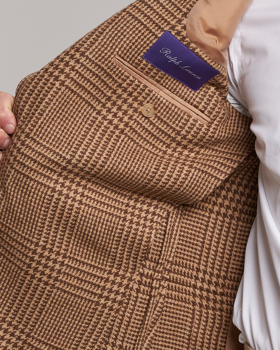 Hombres | Blazers | Ralph Lauren Purple Label | Glenplaid Sportcoat Beige/Brown