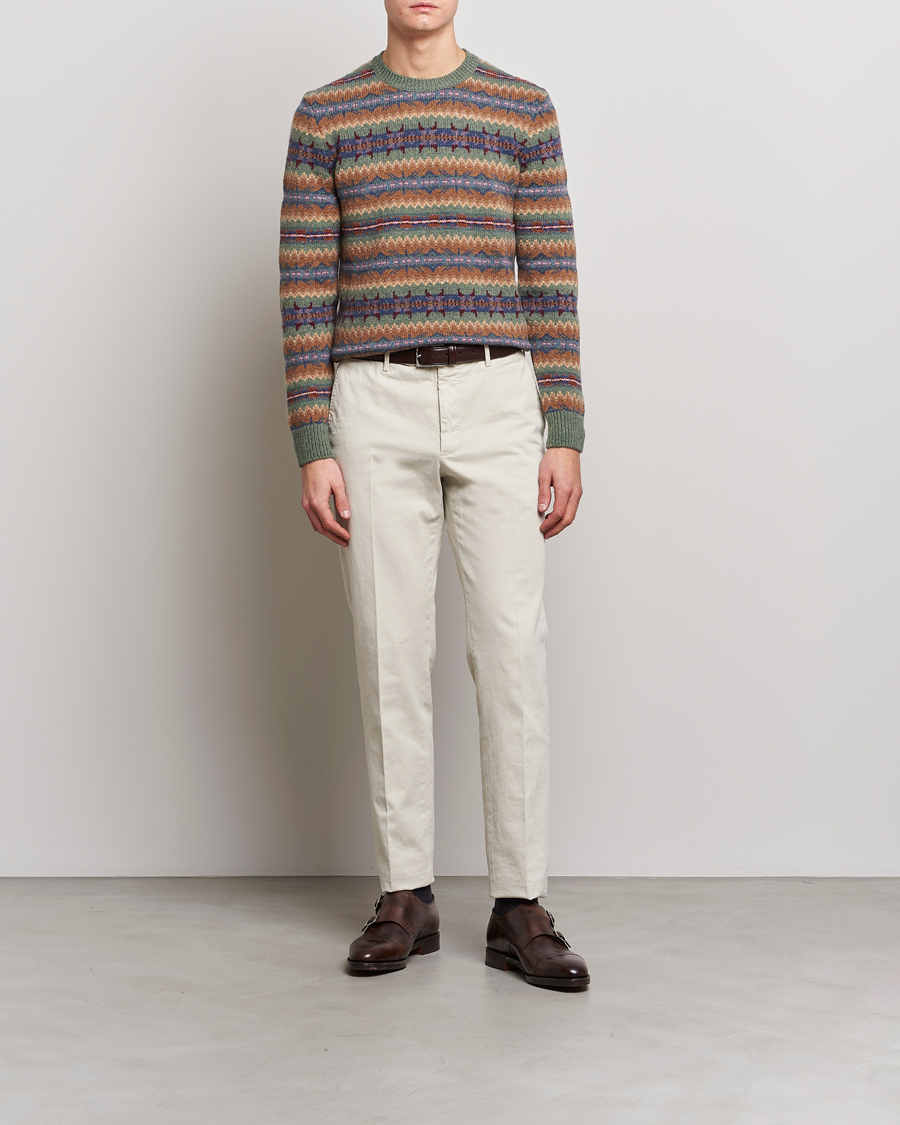 Hombres | Jerséis y prendas de punto | Ralph Lauren Purple Label | Fairisle Jacquard Sweater Tan Multi