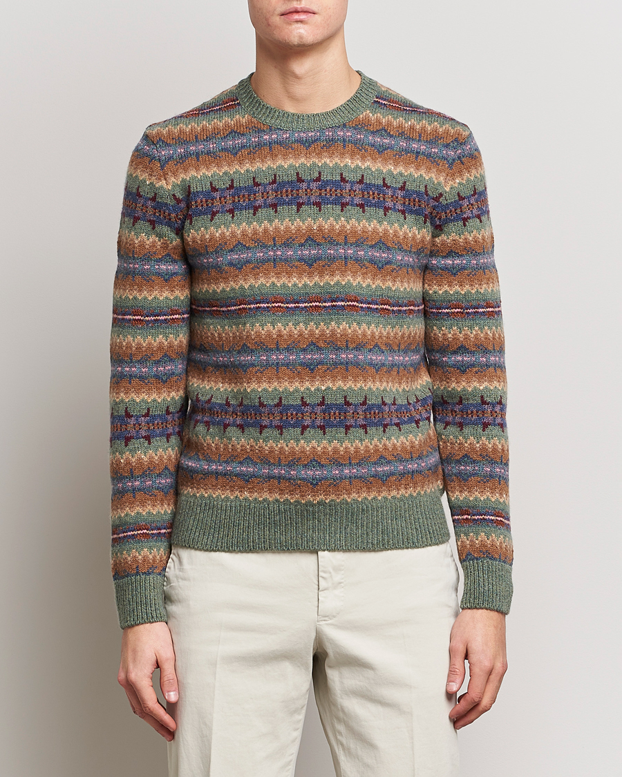 Hombres | Jerséis y prendas de punto | Ralph Lauren Purple Label | Fairisle Jacquard Sweater Tan Multi