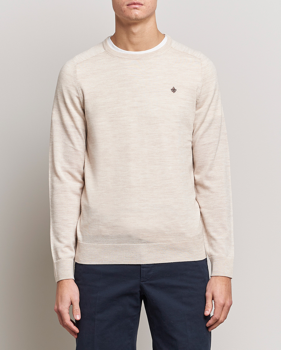 Hombres | Jerséis y prendas de punto | Morris | Merino Crew Neck Pullover Ecru