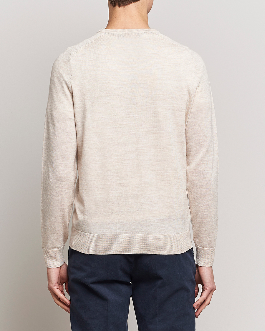 Hombres | Jerséis y prendas de punto | Morris | Merino Crew Neck Pullover Ecru