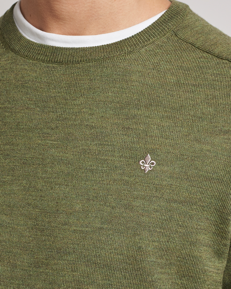 Hombres | Jerséis y prendas de punto | Morris | Merino Crew Neck Pullover Sage Green
