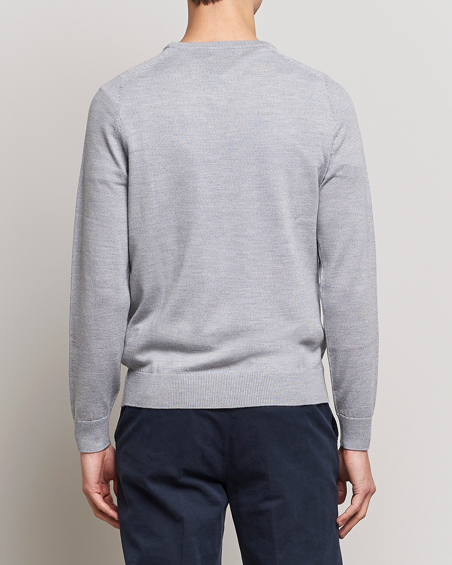 Hombres | Jerséis y prendas de punto | Morris | Merino Crew Neck Pullover Grey