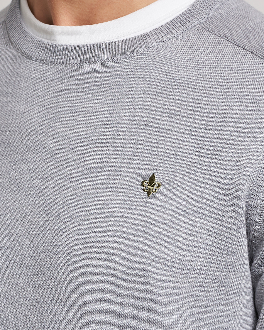 Hombres | Jerséis y prendas de punto | Morris | Merino Crew Neck Pullover Grey