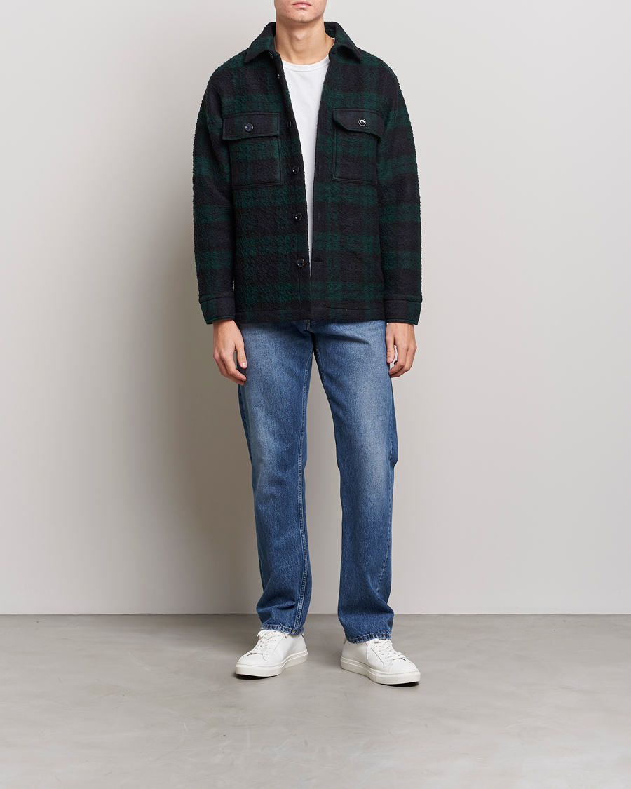 Hombres | Abrigos y chaquetas | NN07 | Soren Blackwatch Checked Jacket Navy/Green