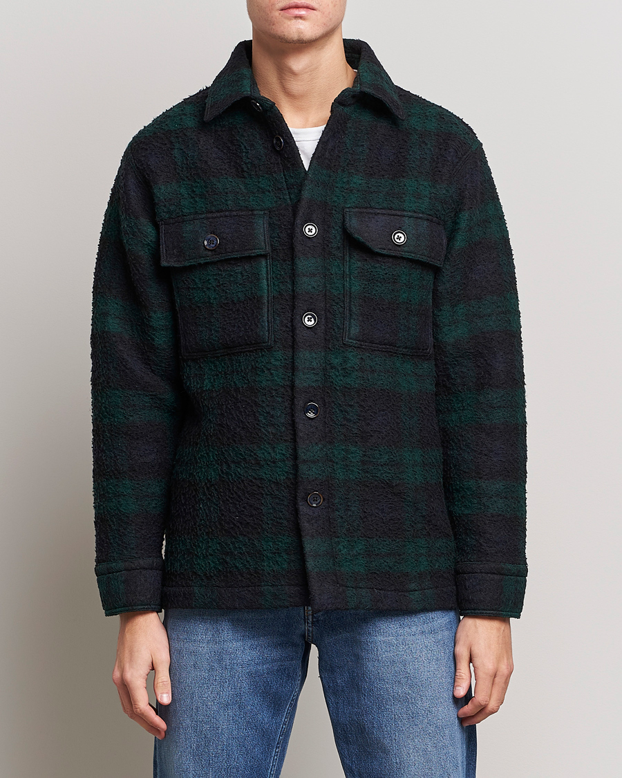 Hombres | Abrigos y chaquetas | NN07 | Soren Blackwatch Checked Jacket Navy/Green