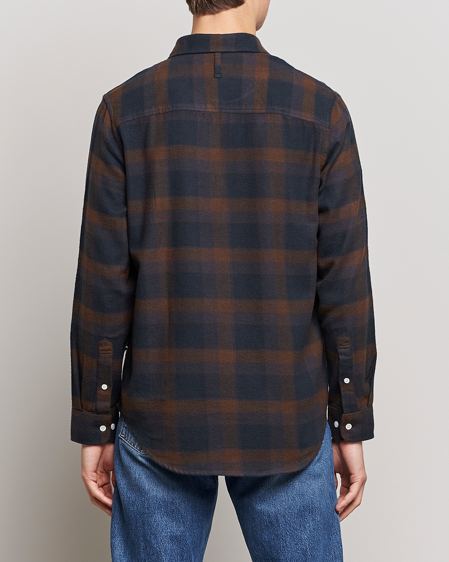 Hombres | Camisas | NN07 | Arne Brushed Cotton Checked Shirt Brown/Navy
