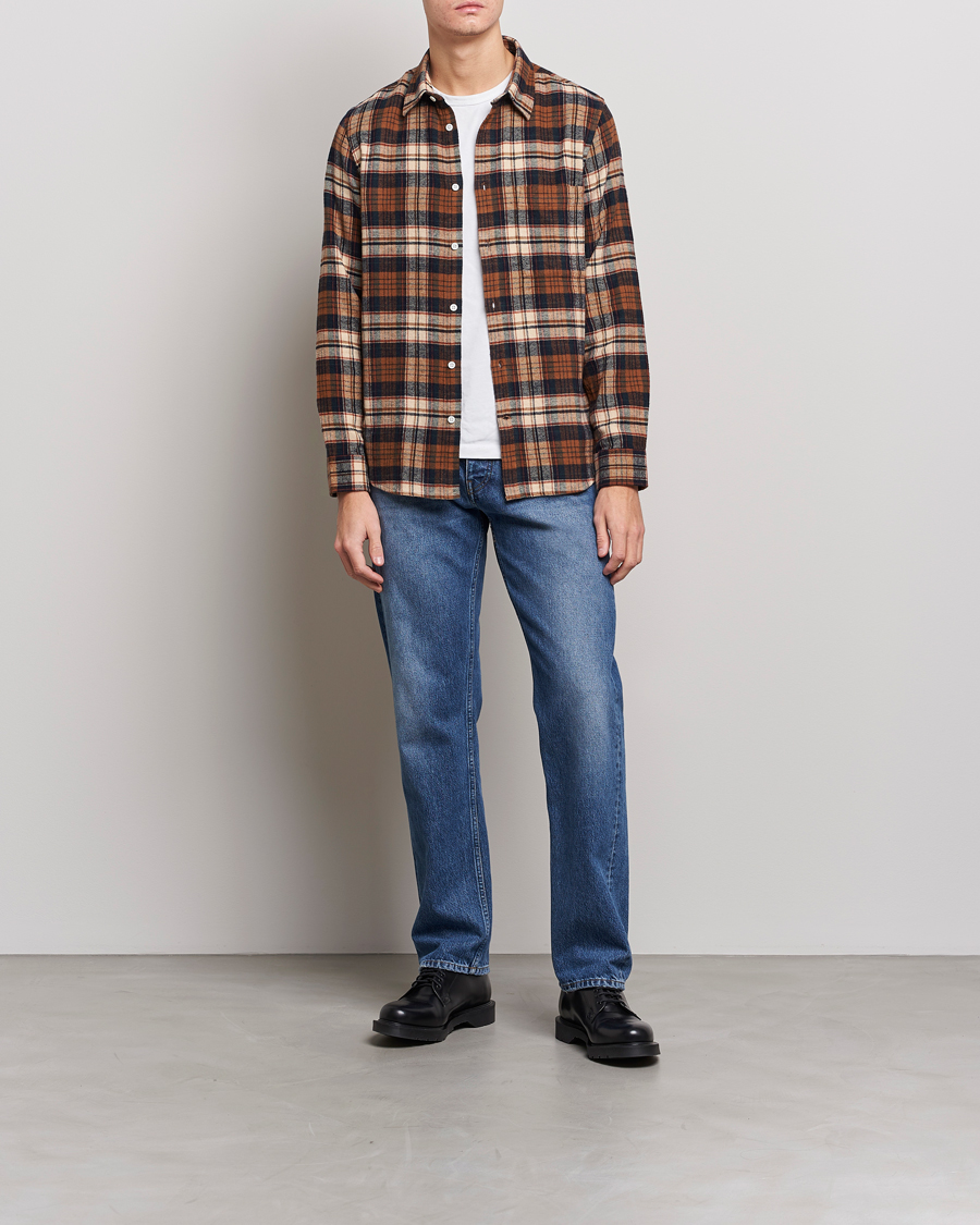 Hombres | Camisas | NN07 | Arne Brushed Cotton Checked Shirt Multi