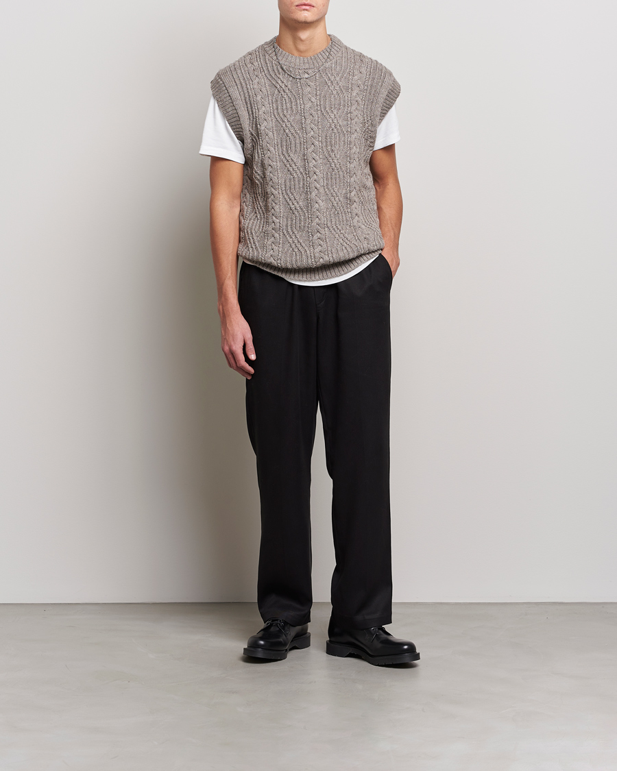 Hombres | Jerséis y prendas de punto | NN07 | Cable Structured Knitted Vest Nature Melange