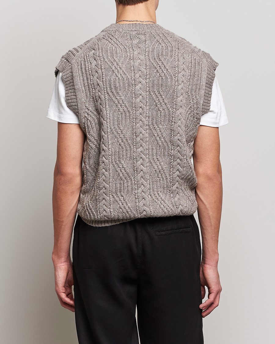 Hombres | Jerséis y prendas de punto | NN07 | Cable Structured Knitted Vest Nature Melange