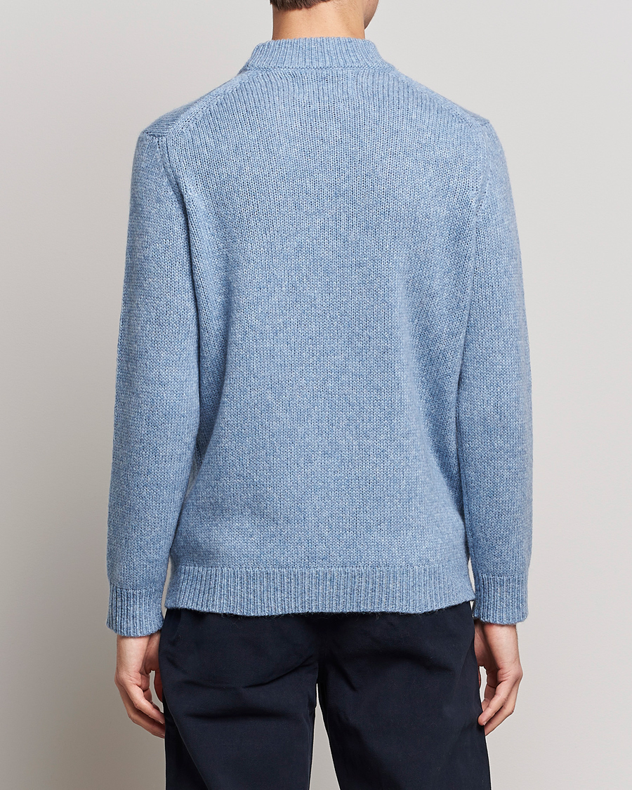 Hombres | Jerséis y prendas de punto | NN07 | Nick Knitted Merino Mock Neck Light Blue Melange