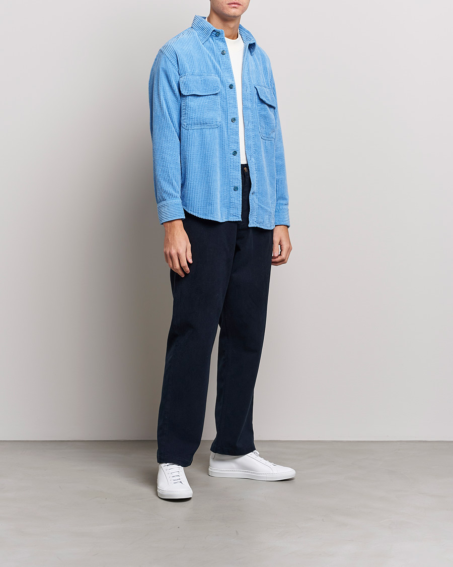 Hombres | Camisas | NN07 | Folmer Corduroy Shirt Cobalt Blue
