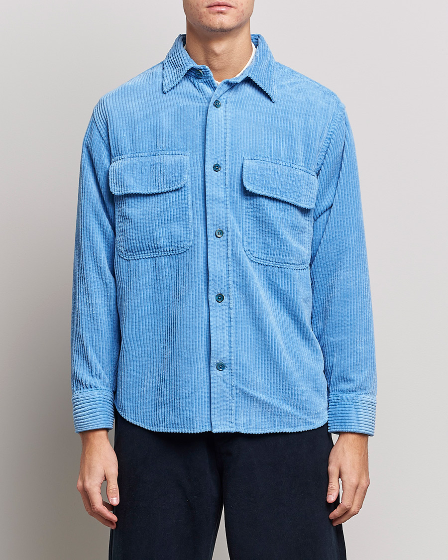 Hombres | Camisas | NN07 | Folmer Corduroy Shirt Cobalt Blue