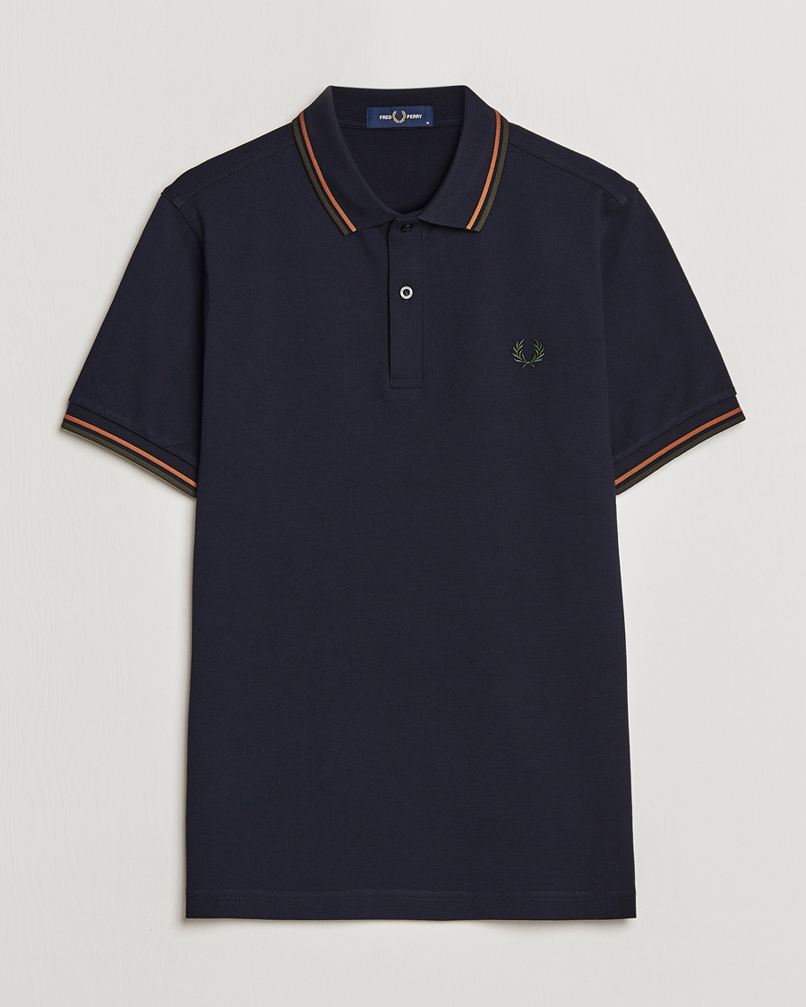 Hombres | Polos | Fred Perry | Twin Tipped Polo Shirt Navy Night Green
