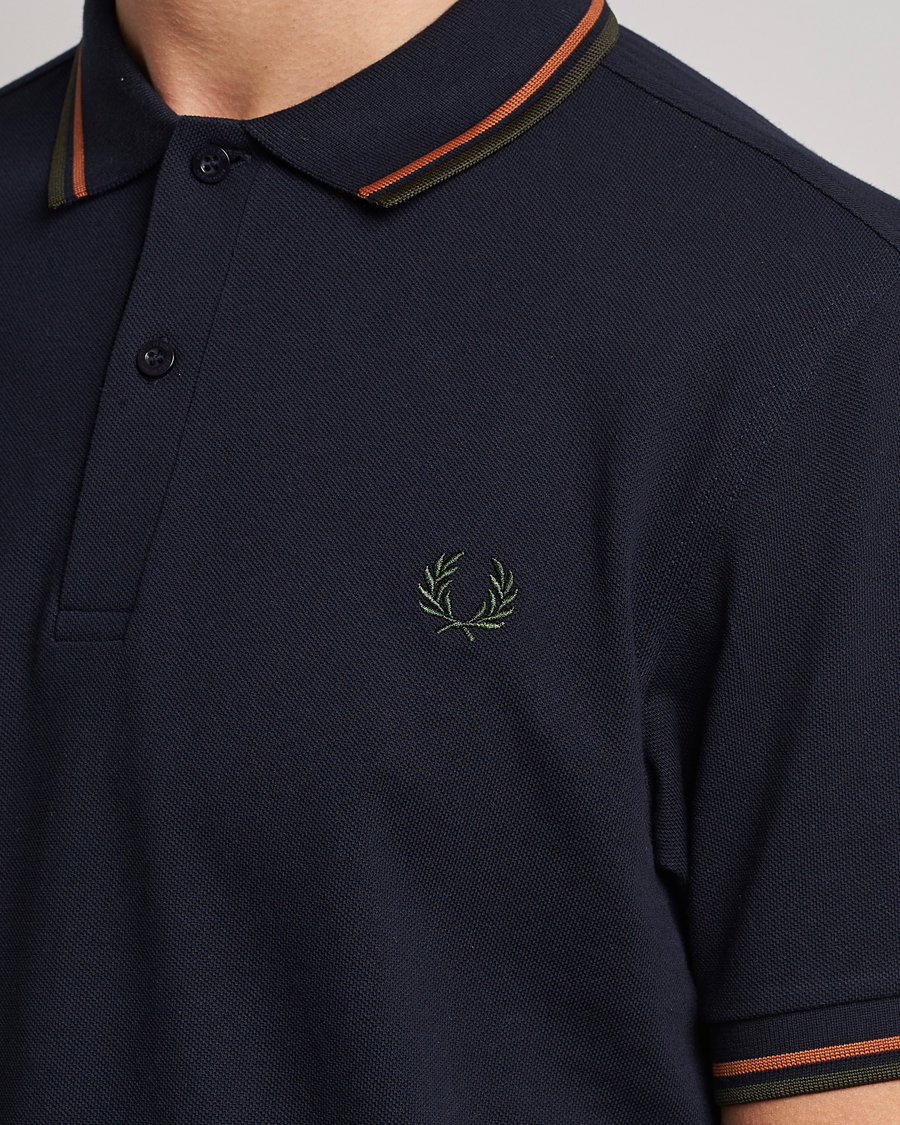 Hombres | Polos | Fred Perry | Twin Tipped Polo Shirt Navy Night Green