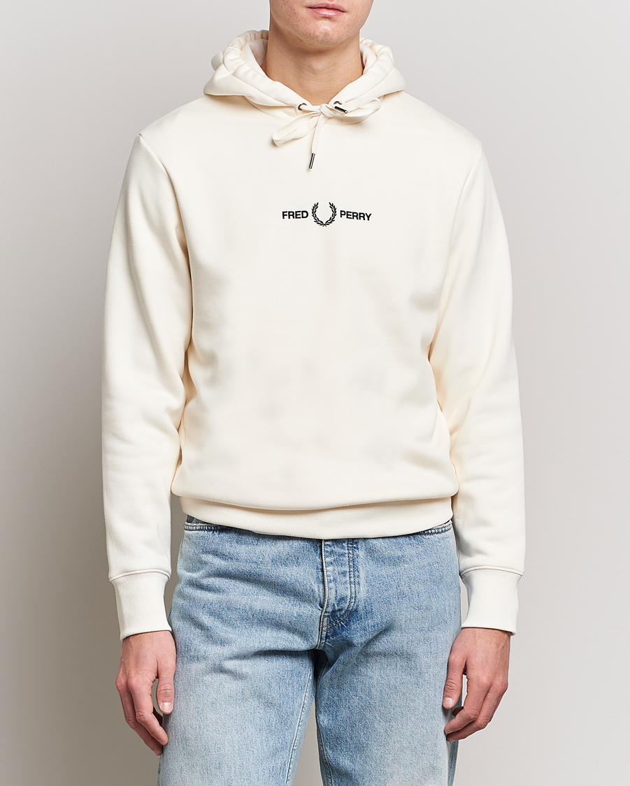 Hombres | Jerséis y prendas de punto | Fred Perry | Emboided Hooded Sweatshirt Ecru