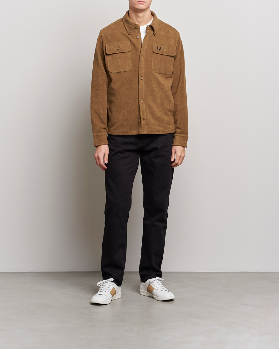 Hombres | Camisas | Fred Perry | Fleece Overshirt Shadded Stone