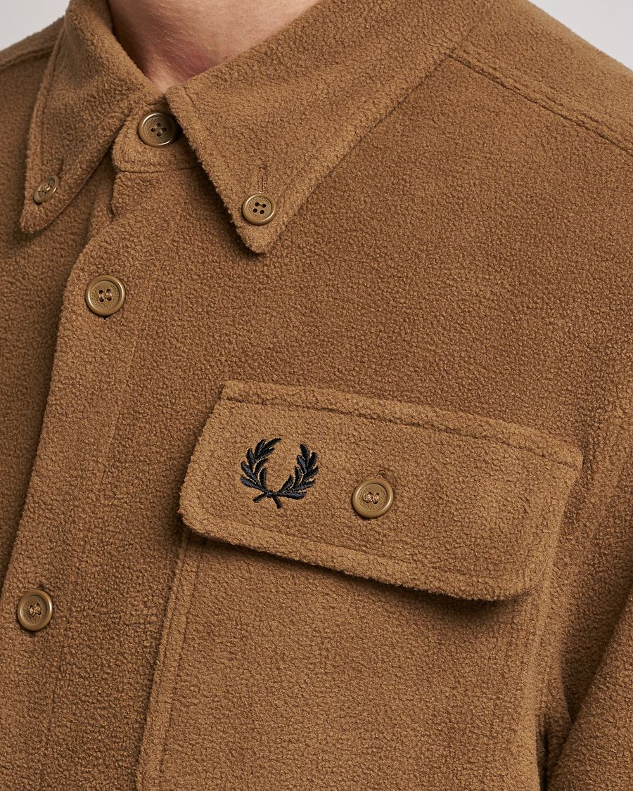 Hombres | Camisas | Fred Perry | Fleece Overshirt Shadded Stone