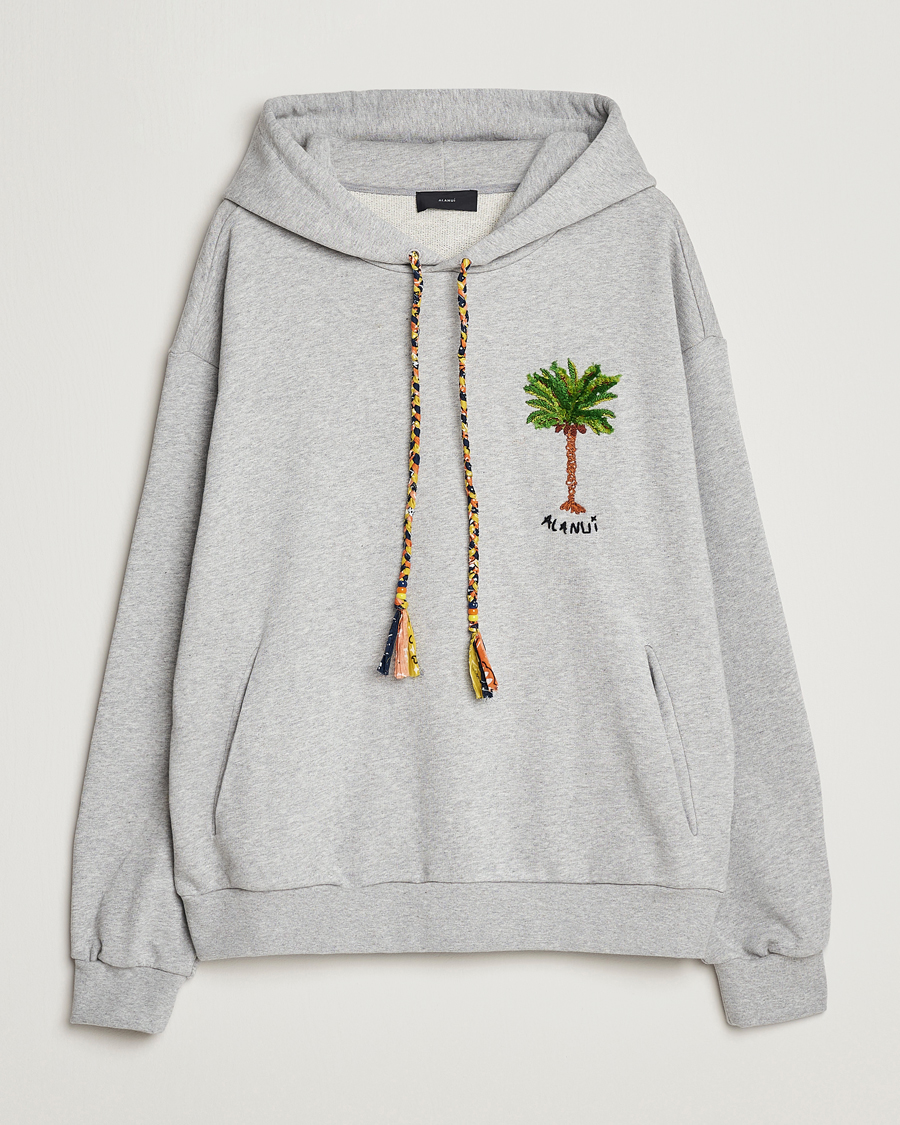 Hombres | Jerséis y prendas de punto | Alanui | Embroidered Hoodie Grey Melange