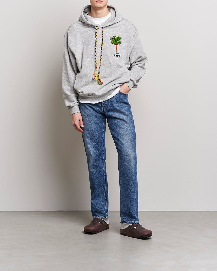 Hombres | Jerséis y prendas de punto | Alanui | Embroidered Hoodie Grey Melange