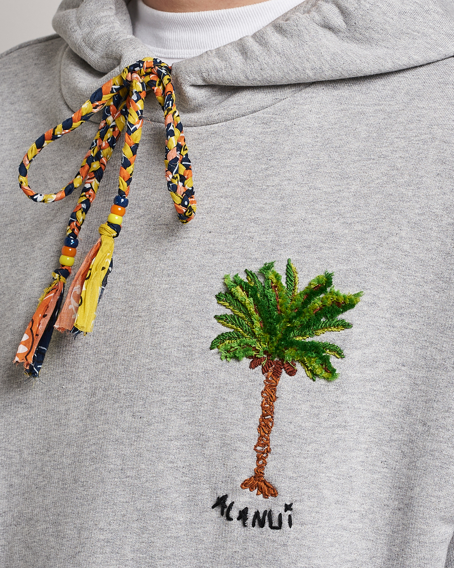 Hombres | Jerséis y prendas de punto | Alanui | Embroidered Hoodie Grey Melange