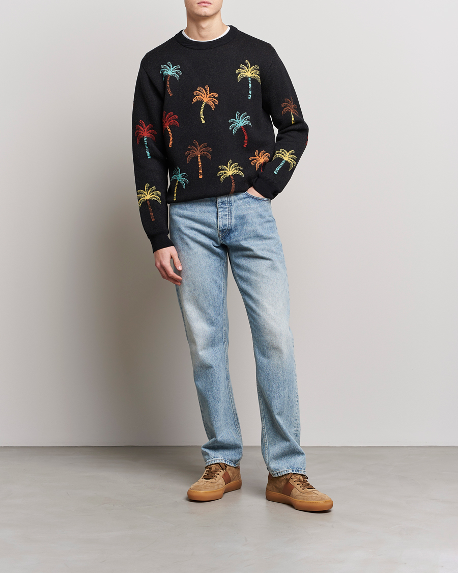 Hombres | Jerséis y prendas de punto | Alanui | Palm Tree Jacquard Sweater Black