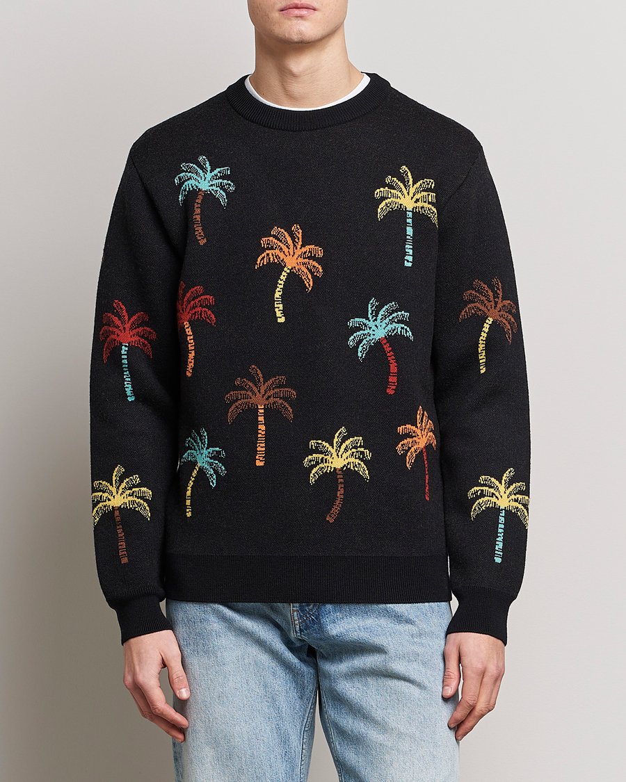 Hombres | Jerséis y prendas de punto | Alanui | Palm Tree Jacquard Sweater Black