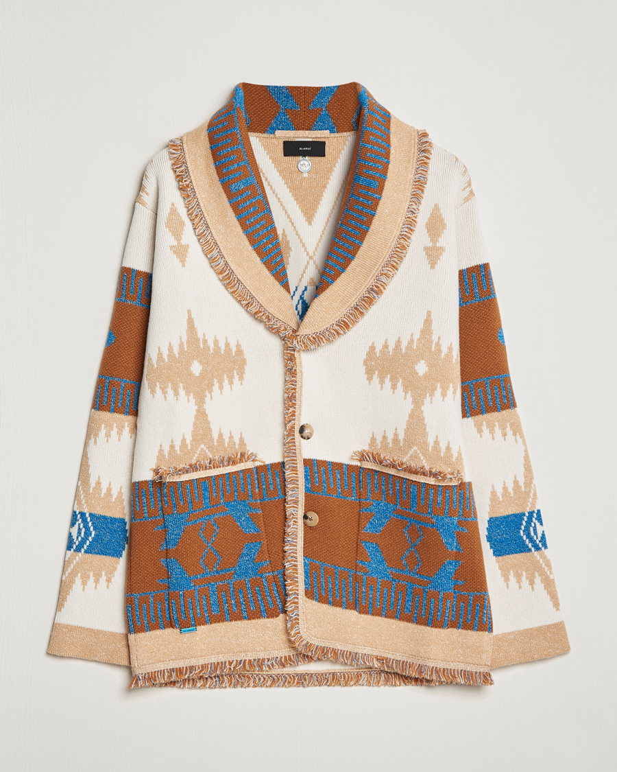 Hombres | Jerséis y prendas de punto | Alanui | Icon Cashmere Jacquard Cardigan Chalk