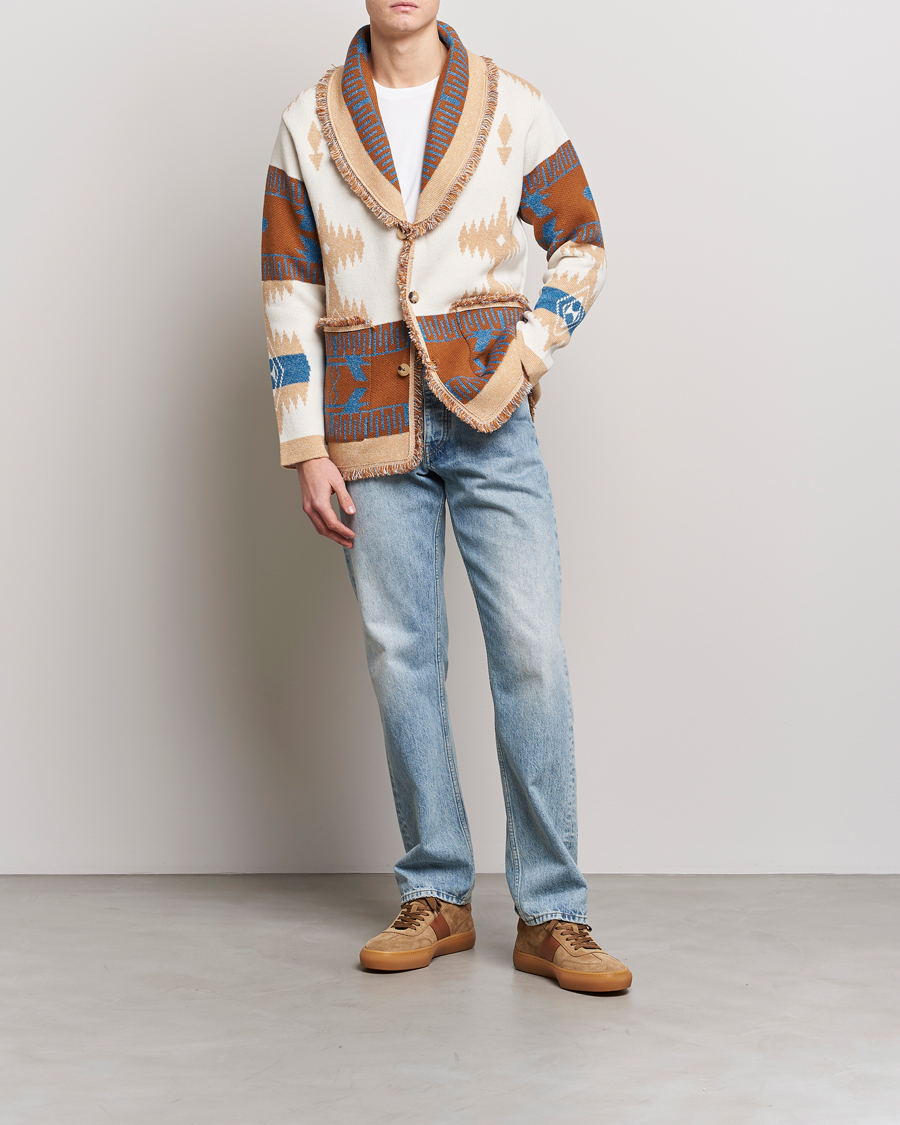 Hombres | Jerséis y prendas de punto | Alanui | Icon Cashmere Jacquard Cardigan Chalk