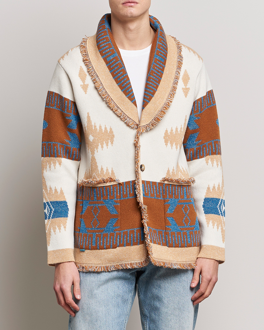 Hombres | Jerséis y prendas de punto | Alanui | Icon Cashmere Jacquard Cardigan Chalk