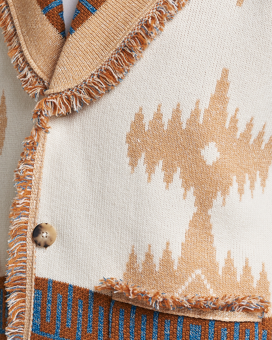 Hombres | Jerséis y prendas de punto | Alanui | Icon Cashmere Jacquard Cardigan Chalk