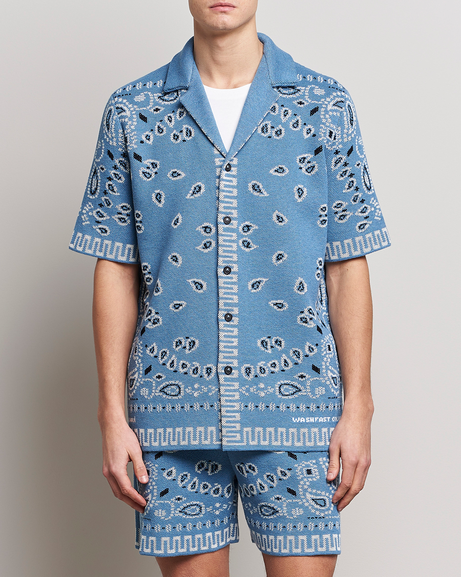 Hombres | Camisas | Alanui | Bandana Print Camp Shirt Light Blue